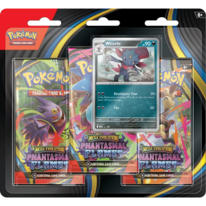 Pokemon TCG - Mega Evolution ME02 - Phantasmal Flames 3-pack Blister